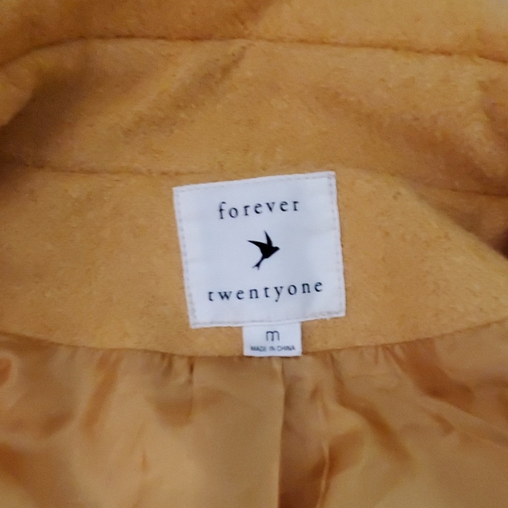 SOLD! Forever 21 | Mustard Yellow Wool Coat - Picture 4 of 6